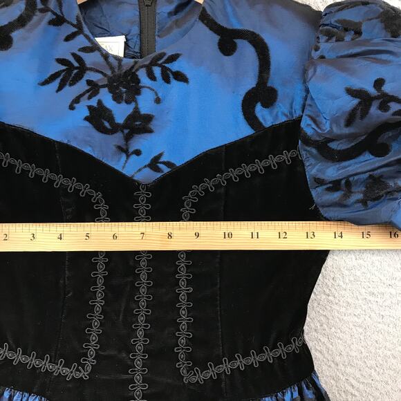 Vintage Gunne Sax Jessica McClintock 80s Prom Dress‎ 10 Velvet Romantic Girl - Picture 5 of 9